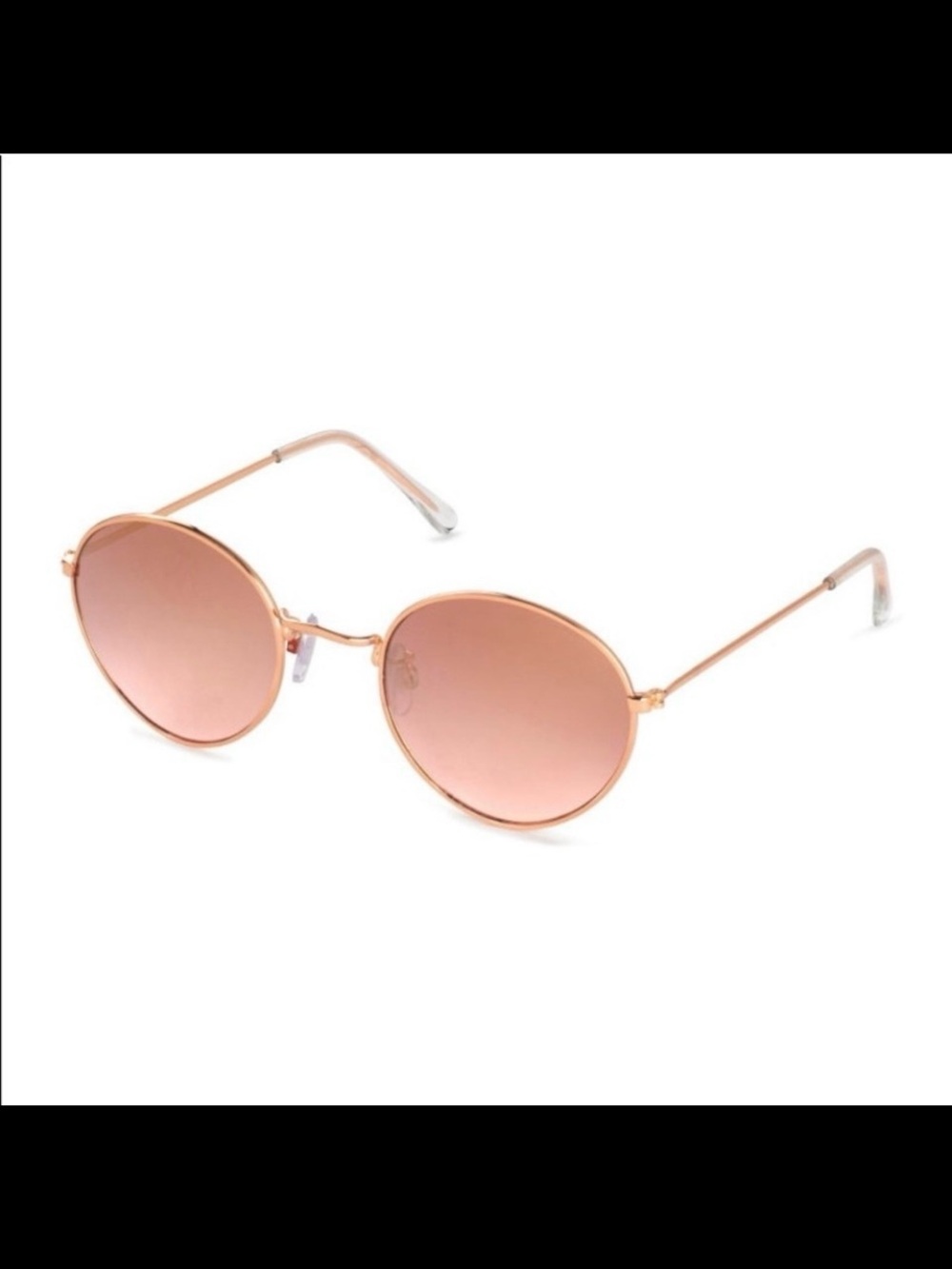 Gold Flashing Oil-Slick Mirror Lens Lightweight Sunglasses Set in Goldtone Frame
